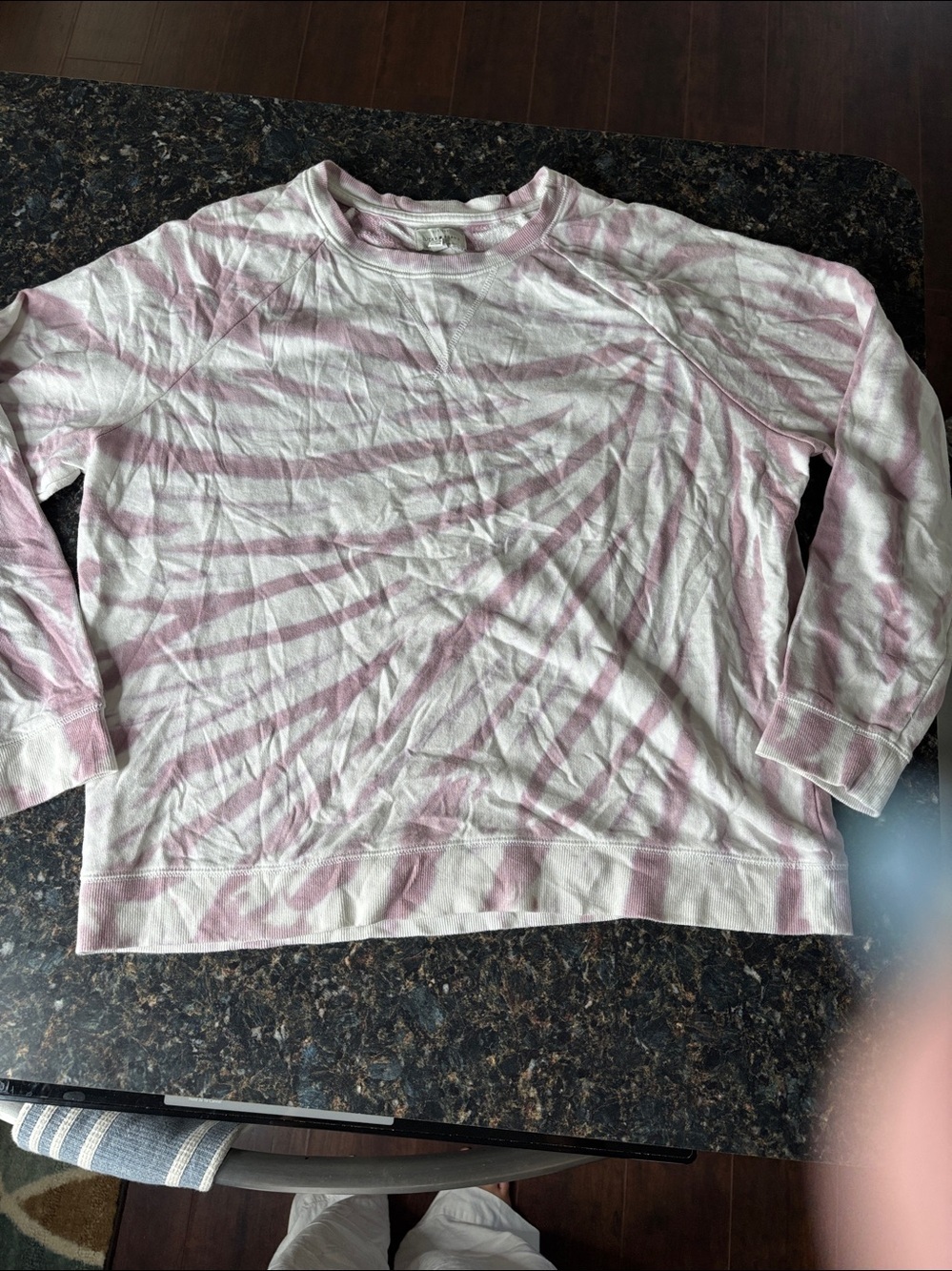 Lucky Brand Pink and White Tie-Dye Crewneck Sweatshirt size XL - Picture 5 of 9